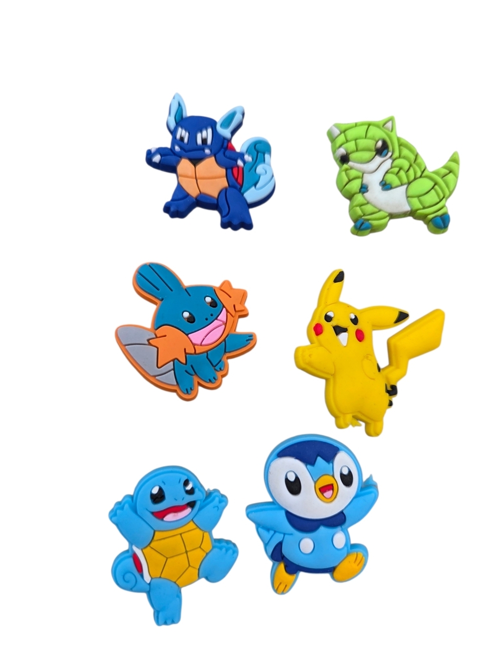 SOLD Shoe Charms Lot of 7 Pikachu Squirtle Mudkip Piplup Eevee - Picture 2 of 4